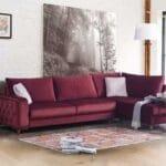 كنب زاوية بوتون - احمر