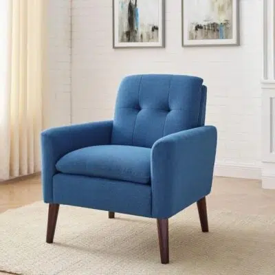 كرسي منجد أزرق