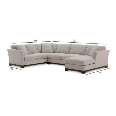 ⁦أريكة إليوت كنبة يو قماش بتصميم حديث⁩ - الصورة ⁦2⁩