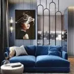 كنبه دلفينا مقعدين مخمل ثقيل