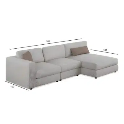 ⁦دنمان 3 قطع النسيج المقطعي مع أريكة استرخاء⁩ - الصورة ⁦2⁩