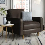 كرسي جلد صناعي بمساند ذراعين