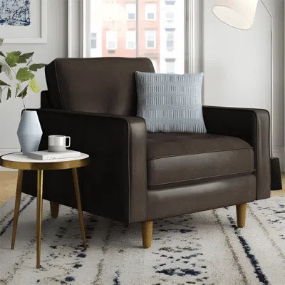 كرسي جلد صناعي بمساند ذراعين