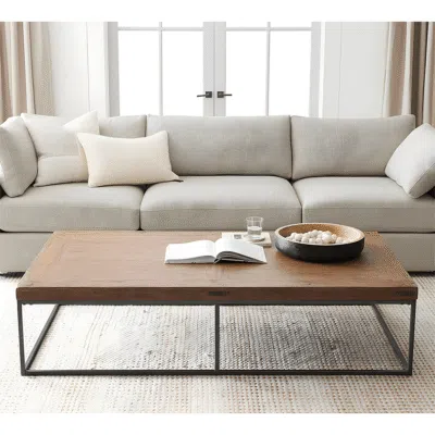 طاولة قهوة خشبية مستطيلة