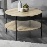 طاولة قهوة خشبية دائرية