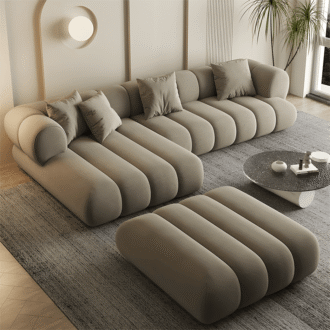 كنب زاوية بورنيك, بتصميم عصري فاخر يجمع بين الراحة والأناقة.