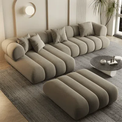 كنب زاوية بورنيك, بتصميم عصري فاخر يجمع بين الراحة والأناقة.