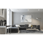 كنب زاوية مودرن رمادي فاتح