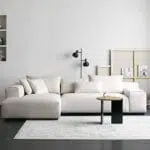 كنبة زاوية كتان وام دي اف - اوف وايت