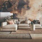 كنبة زاوية كتان وام دي اف - بيج