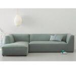 كنبة زاوية باللون الاخضر الفاتح