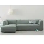 كنبة زاوية باللون الاخضر الفاتح