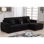 كنبة زاوية باللون الأسود