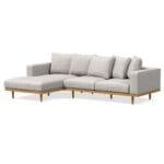 كنب زاويه فراد خشب سويدي بيج