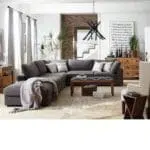 كنبة زاوية باللون الرمادي