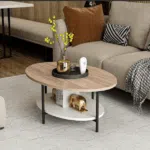 طاولة قهوة دائرية خشبية