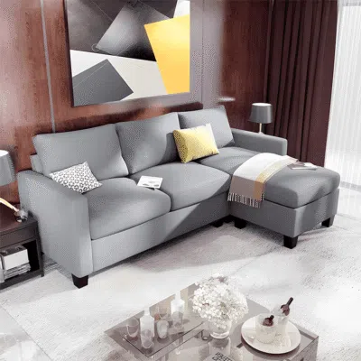 كنبة زاوية رمادي