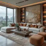 كنب اندرينا زاويه كتان بيج335*270