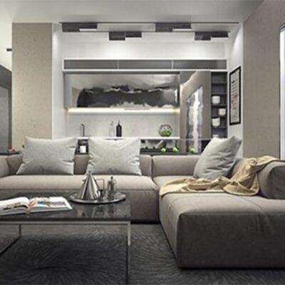 كنب زاوية بيرين بيج, أنيق بتصميم عصري وفخم, لغرف المعيشة الحديثة