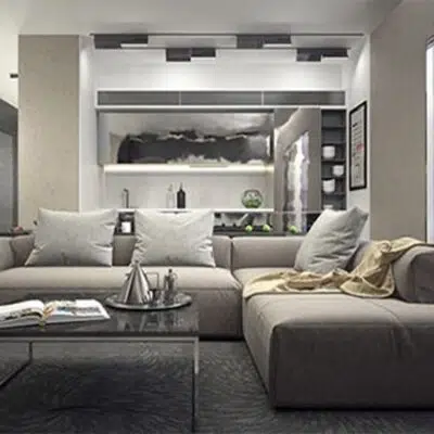 كنب زاوية بيرين بيج, أنيق بتصميم عصري وفخم, لغرف المعيشة الحديثة