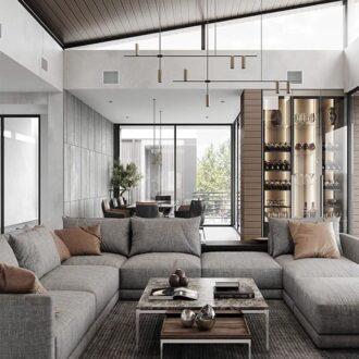 كنب ردلو رمادي, بتصميم أنيق ومريح، يضفي لمسة عصرية ,ودافئة على منزلك