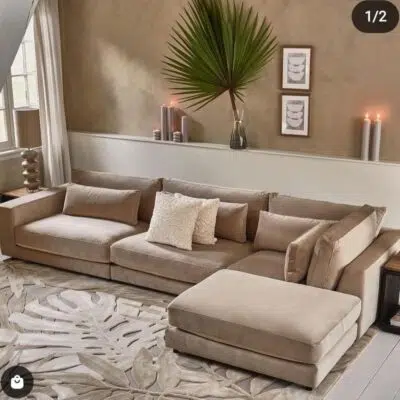 كنب زاوية فافتين, أنيق بتصميم عصري وفخم, لغرف المعيشة الحديثة