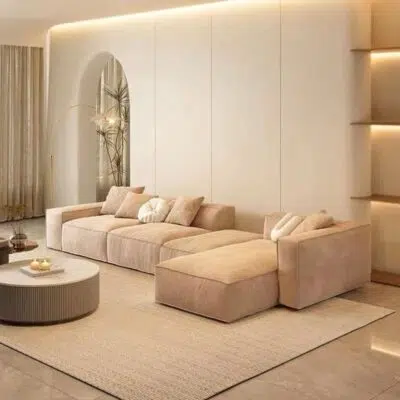 كنب زاوية رولات, بتصميم فاخر يجمع بين الأناقة والراحة، مصنوع من خامات عالية الجودة