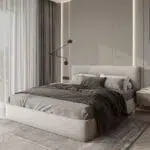 سرير قماش مخمل كتان , سرير زوجي , سرير انيق