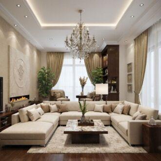 كنب عائلي مرياندي, بتصميم أنيق ومريح, يضفي لمسة فاخرة