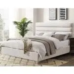 سرير قماش كتان بيج