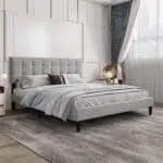 سرير مودرن باللون الرمادي