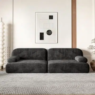 كنبة مودرن ,باللون الأسود تضيف لمسة,راقية وجذابة لغرفة المعيشة