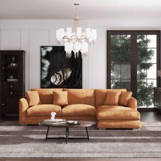 كنب زاويه ديور حرف يو عائلي, مساحة واسعة, استرخاء مثالي, لمسة راقية.