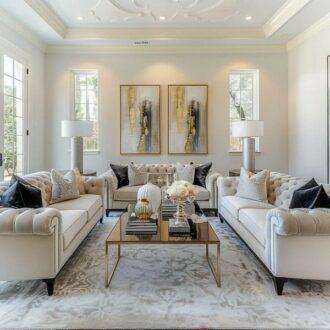 طقم كنب ثلاثي ترتدي، الأفضل دائمًا، إطلالة فاخر، تصميم عصري