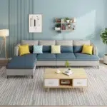 اريكة زاوية مقاطعة بتصميم واسع ومريح، مثالية للجلسات العائلية