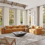 كنب عائلي بألوان متعددة, تصميم عصري, راحة مثالية, لمسة فاخرة.