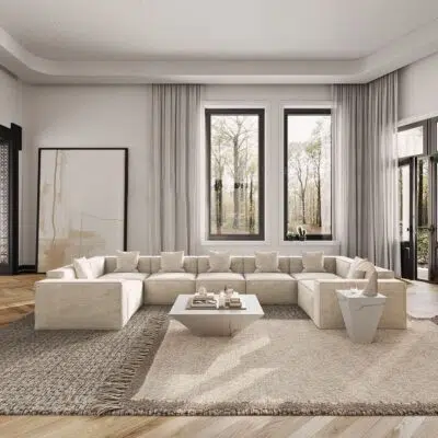 كنب زاويه ديور حرف يو عائلي, لمسة فاخرة, تفاصيل دقيقة, جودة فائقة.