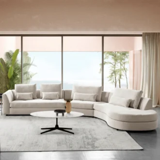 كنب زاوية بيج أردي, بتصميم عصري أنيق، يمنح غرفتك لمسة, دافئة وفاخرة