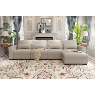 كنب زاوية مميز بلانك، تنسيق مثالي، راحة فخمة، قماش ناعم.