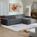 كنب زاوية بلون رمادي داكن