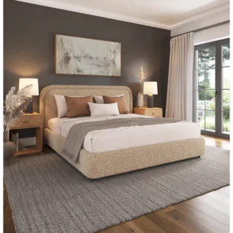 سرير بتنجيد مميز, خامات متينة, راحة استثنائية, ديكور متناغم.