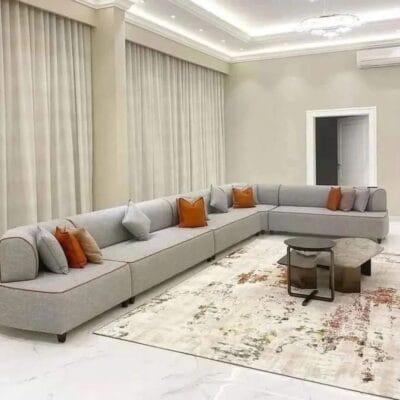 كنب كريستو حرف L رمادي