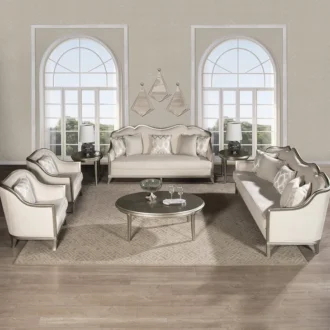 طقم كنب فيكتوريا مع طاولة بتصميم ملكي فاخر , طقم مذهب , طقم ملكي