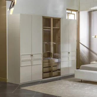 دولاب أبواب زجاجية -دولاب ملابس فريما 6 أبواب, تصميم فاخر وتنظيم ذكي, لغرف النوم