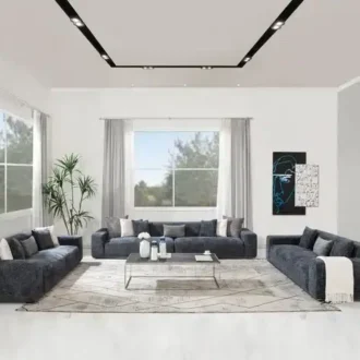 طقم كنب مكليتو الأزرق الملكي, تصميم فاخر ومريح لغرف المعيشة