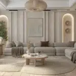 ركنة لوميرا بوكليه تصميم مودرن فاخر, تجمع بين الأناقة والدفء بخامة بوكليه فاخرة وتصميم عصري متقن،