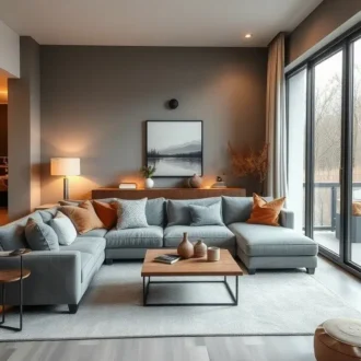 كنب فاميلي مودرن ركنة حرف U, يوفر مساحة جلوس واسعة تناسب العائلة بتصميم عصري