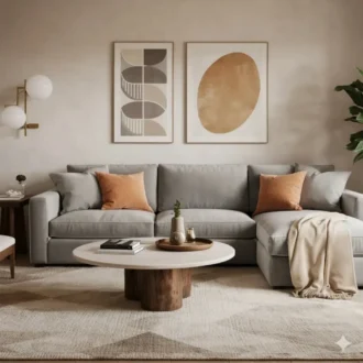 كنبة روبن جينز ركنة مودرن, توفر راحة مثالية, ومساحة جلوس واسعة بخامة متينة