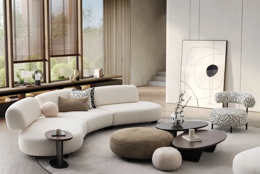 modernhousee (3) طقم كنب ڤيرين بيج شانيل, أنيق بتصميم عصري وفخم لغرف المعيشة