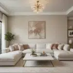 كنبة جرين مودرن ,ركنة حرف U توفر مساحة جلوس واسعة, للعائلة بتصميم عصري أنيق